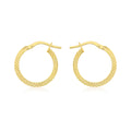9K Yellow Gold 15mm Cobra Hoop Earrings
