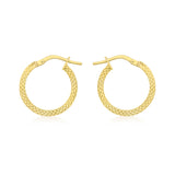 9K Yellow Gold 15mm Cobra Hoop Earrings