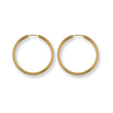 9K Yellow Gold 27mm Sleeper Hoop Earrings