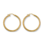 9K Yellow Gold 36mm Twisted Hoop Earrings