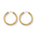 9K Yellow Gold 23mm Caped Sleeper Hoop Earrings