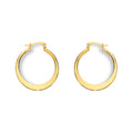 9K Yellow Gold Flat Round 26mm Hoop Earrings
