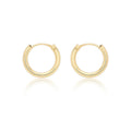 9K Yellow Gold Hollow-Tube 13.5mm Hoop Earrings