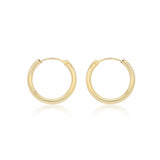 9K Yellow Gold Hollow-Tube 17.5mm Hoop Earrings