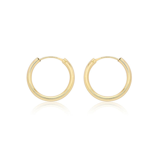 9K Yellow Gold Hollow-Tube 17.5mm Hoop Earrings