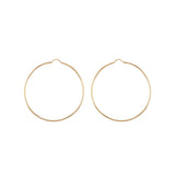 9K Yellow Gold 40mm Plain Hoop Earrings