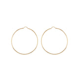 9K Yellow Gold 50mm Plain Hoop Earrings