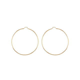 9K Yellow Gold 50mm Plain Hoop Earrings