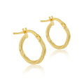 9K Yellow Gold Twisted Hoop Earrings