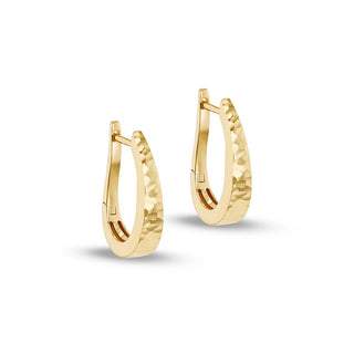 9K Yellow Gold Diamond Cut Hoop Earrings
