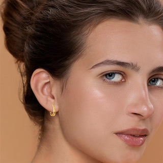 9K Yellow Gold Diamond Cut Hoop Earrings