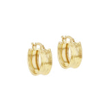 9K Yellow Gold Diamond Cut Hoop Creole Earrings