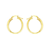 9K Yellow Gold 22mm Round Hoop Creole Earrings