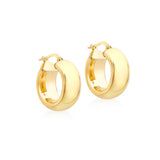 9K Yellow Gold 18mm Round Hoop Creole Earrings