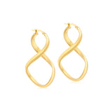 9K Yellow Gold 'Figure 8' Creole Earrings