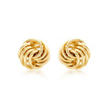 9K Yellow Gold 10mm Knot Stud Earrings