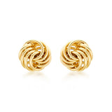 9K Yellow Gold 10mm Knot Stud Earrings
