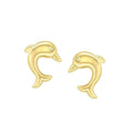 9K Yellow Gold 'Dolphin' Stud Earrings