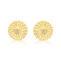 9K Yellow Gold 10mm Diamond Cut Half-Ball Stud Earrings