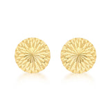 9K Yellow Gold 10mm Diamond Cut Half-Ball Stud Earrings