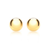 9K Yellow Gold 8mm Half-Ball Polished Stud Earrings