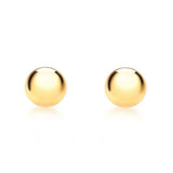 9K Yellow Gold 7mm Polished Ball Stud Earrings