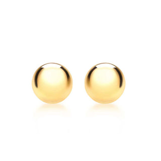 9K Yellow Gold 12mm Polished Ball Stud Earrings