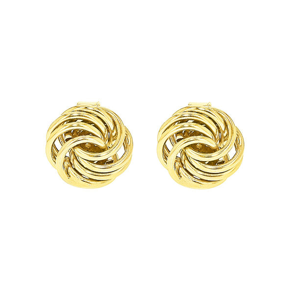9K Yellow Gold 6mm Knot Stud Earrings
