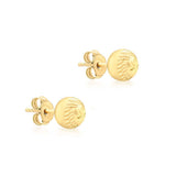 9K Yellow Gold 6mm Diamond Cut Ball Stud Earrings