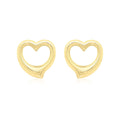 9K Yellow Gold Heart Stud Earrings