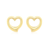 9K Yellow Gold Heart Stud Earrings