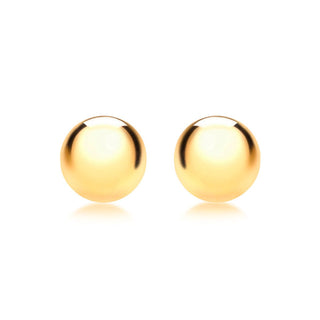 9K Yellow Gold 7mm Dome Stud Earrings