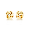 9K Yellow Gold 10mm Knot Stud Earrings