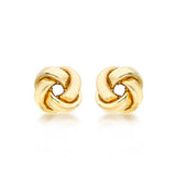 9K Yellow Gold 10mm Knot Stud Earrings