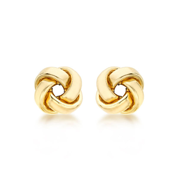 9K Yellow Gold 10mm Knot Stud Earrings