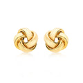 9K Yellow Gold 11mm Knot Stud Earrings