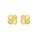 9K Yellow Gold 7.5mm Flower Stud Earrings