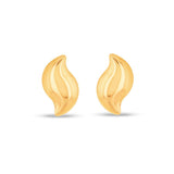9K Yellow Gold Wave Stud Earring