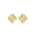 9K Yellow Gold Rainbow Petal Stud Earrings