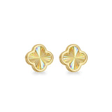 9K Yellow Gold Rainbow Petal Stud Earrings