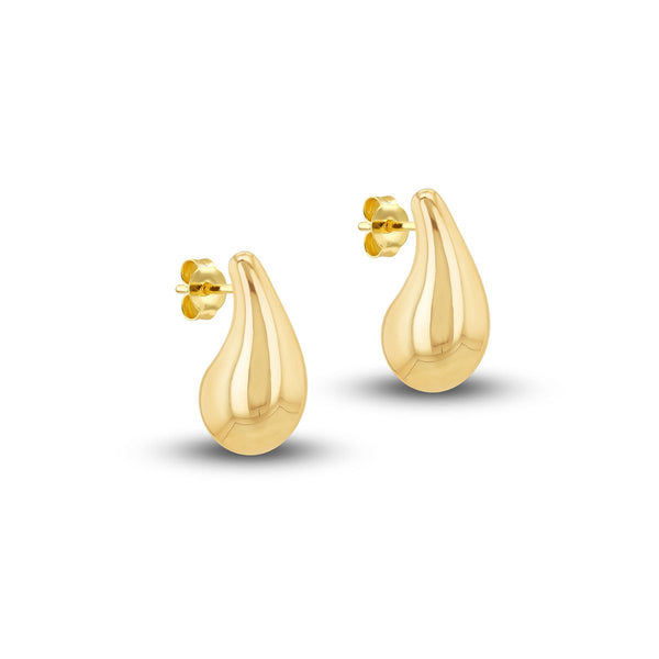 9K Yellow Gold Small Teardrop Stud Earring