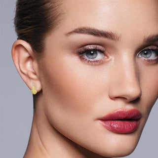 9K Yellow Gold Large Shell Teardrop Stud Earring