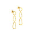 9K Yellow Gold Elliptical Stud Drop Earrings