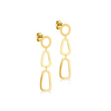 9K Yellow Gold Elliptical Stud Drop Earrings