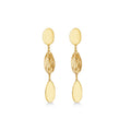 9K Yellow Gold Polished & Satin Stud Drop Earrings