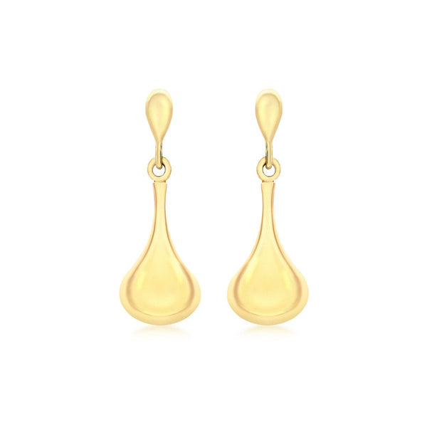 9K Yellow Gold Bell Drop Earring