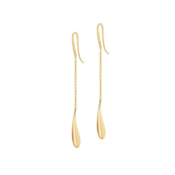 9K Yellow Gold Teardrop Drop Earrings