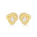 9K Yellow Gold Cubic Zirconia Knot Stud Earrings