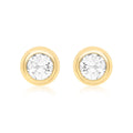 9K Yellow Gold Cubic Zirconia Doughnut Stud Earrings