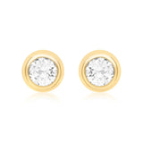 9K Yellow Gold Cubic Zirconia Doughnut Stud Earrings